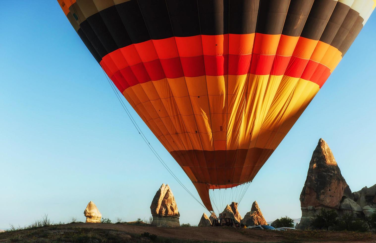 Montgolfière couleur avec vue rapprochée contre photo