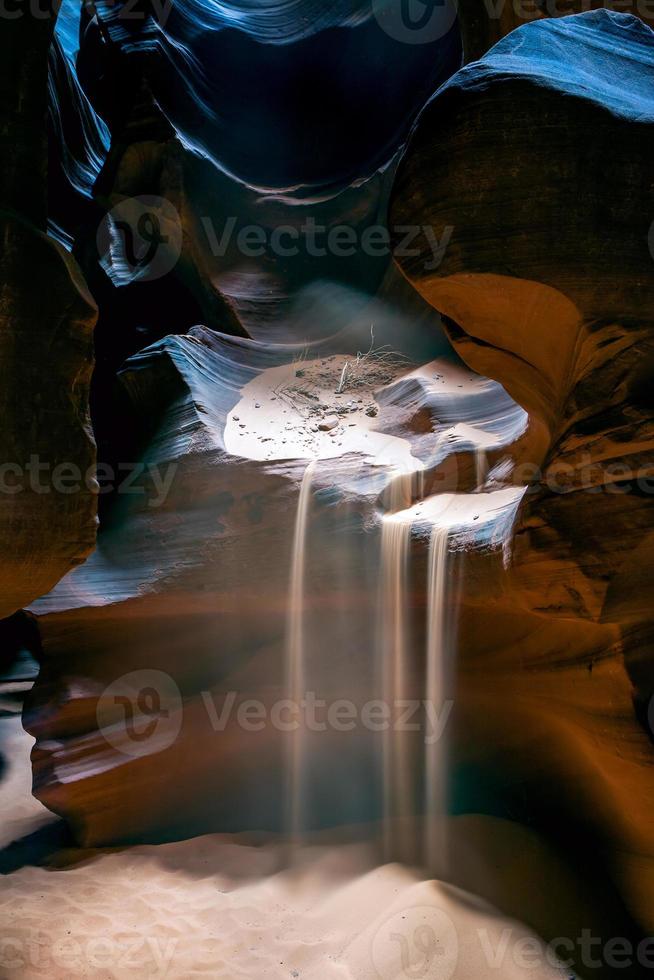 chute de sable dans le canyon supérieur de l'antilope photo