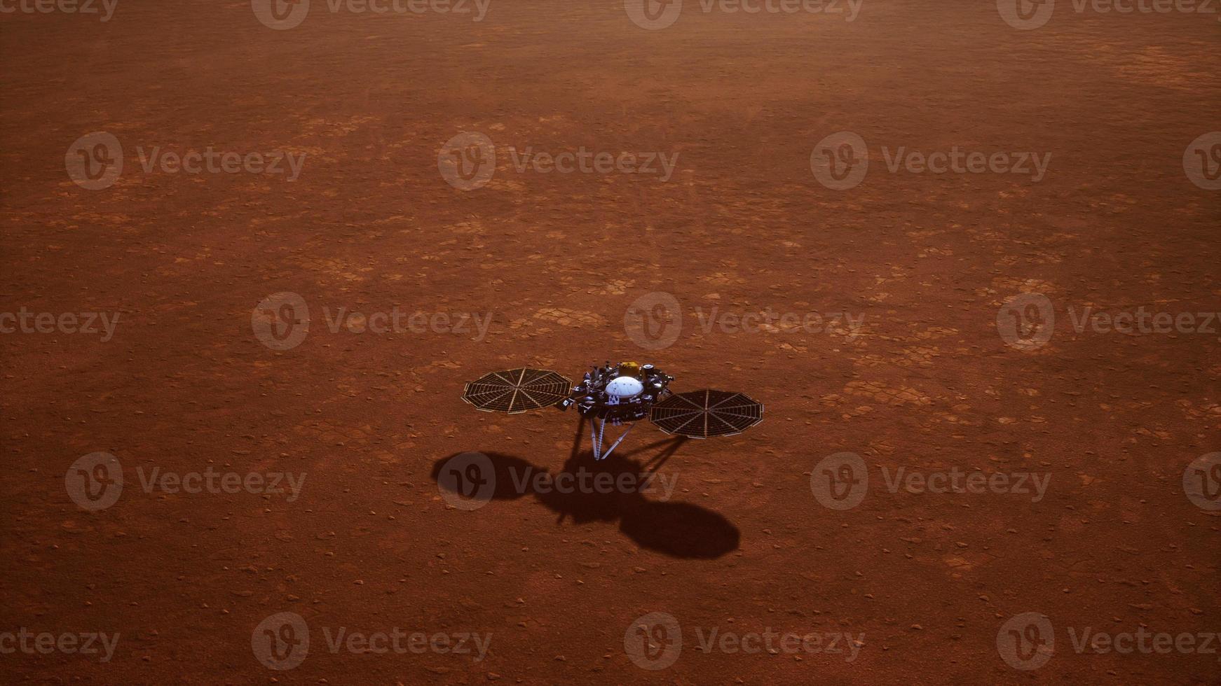 insight mars explorant la surface de la planète rouge. éléments fournis par la nasa. photo