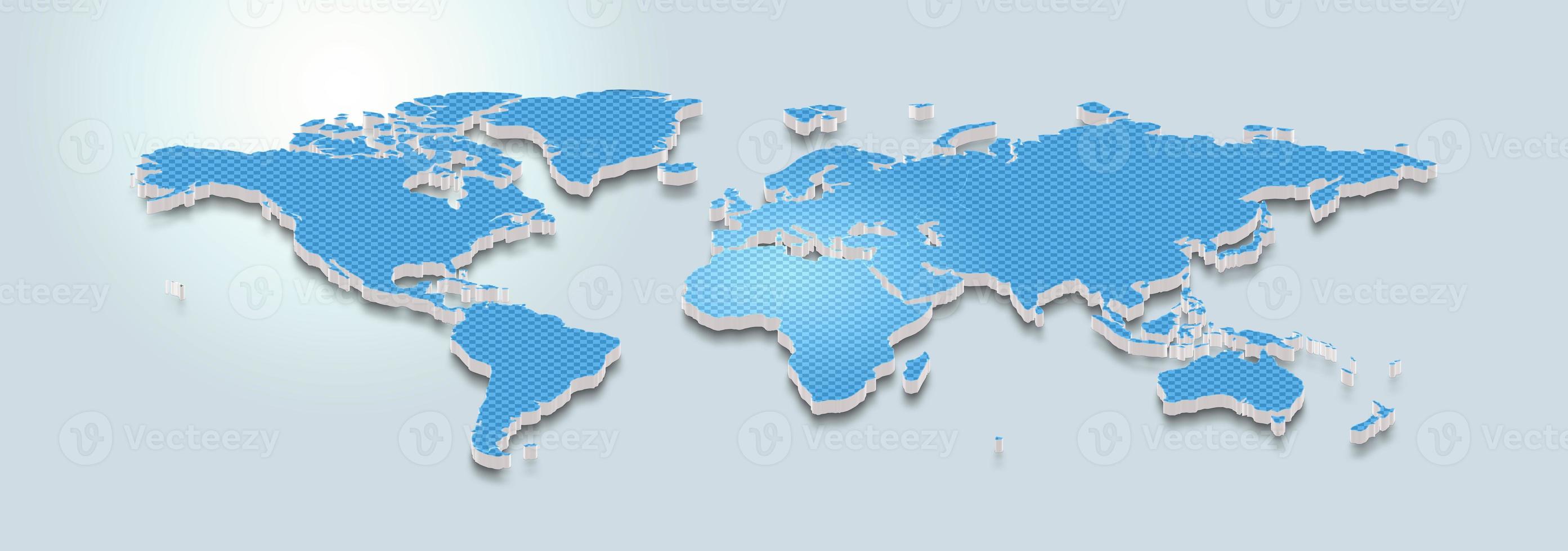 illustration de carte 3d du monde photo