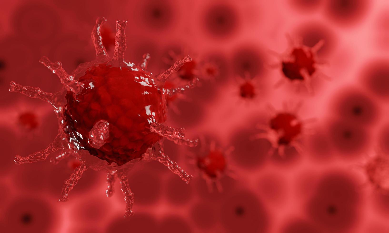 modèle pour l'éclosion de coronavirus covid-19 et le concept de grippe coronavirus sur fond noir en tant que cas dangereux de souche grippale en tant que risque médical pandémique pour la santé avec cellule de maladie en tant que rendu 3d photo
