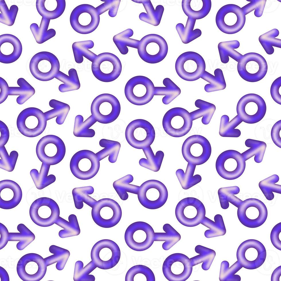 modèle sans couture de symbole de sexe masculin violet photo