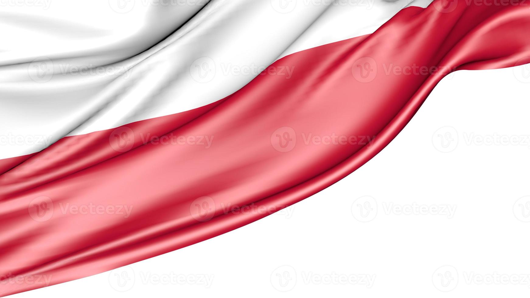 drapeau pologne isolé sur fond blanc, illustration 3d photo