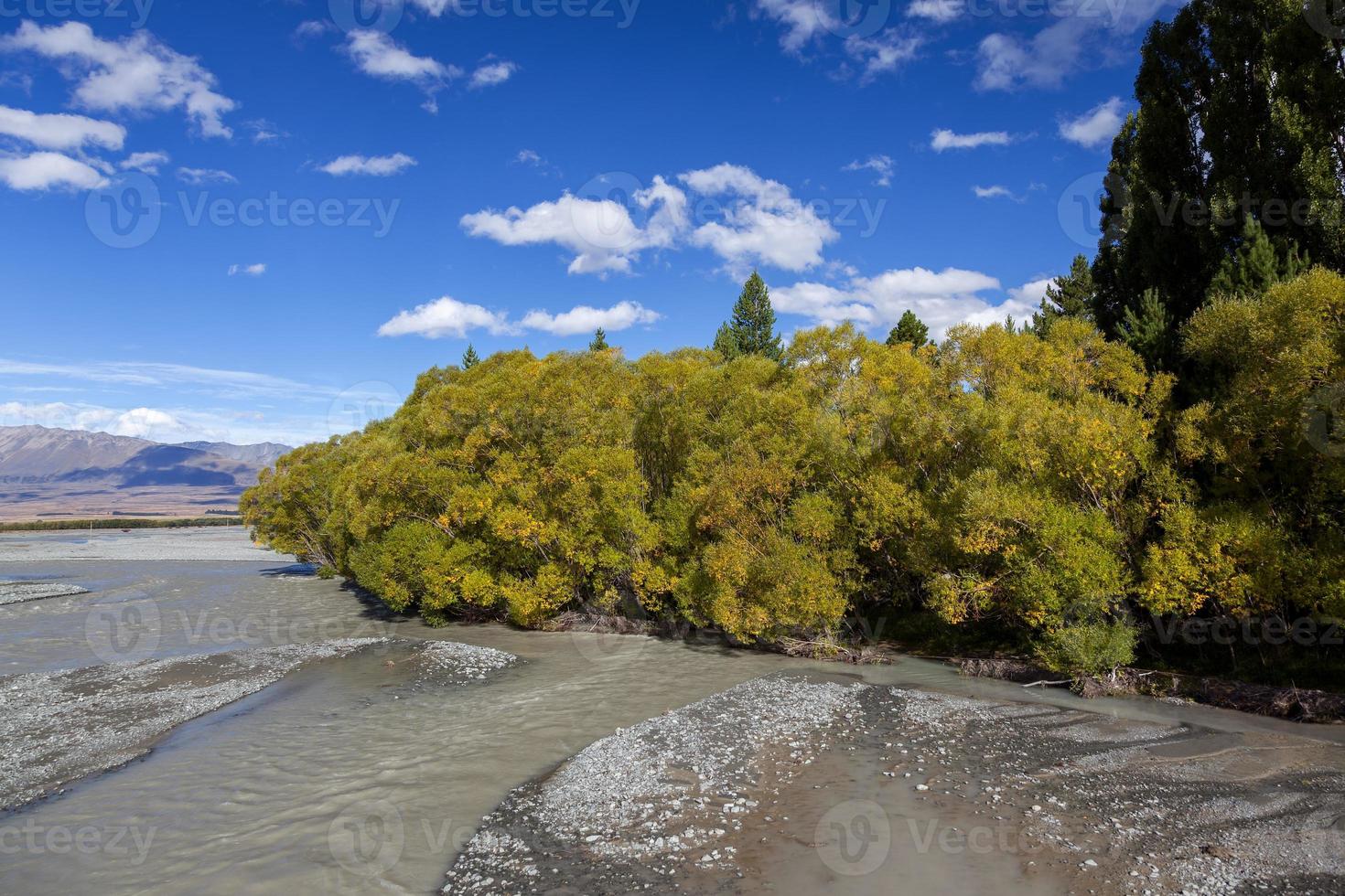 vue panoramique sur la rivière waitaki photo