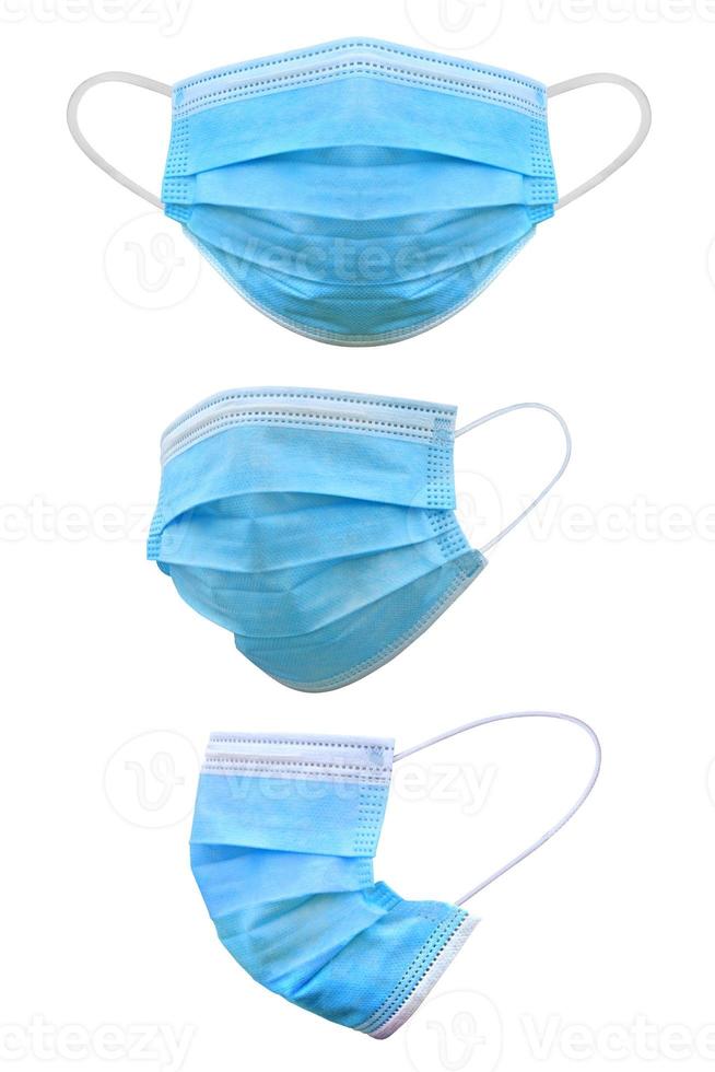 masque de médecin et protection contre le virus corona isolé sur fond blanc photo