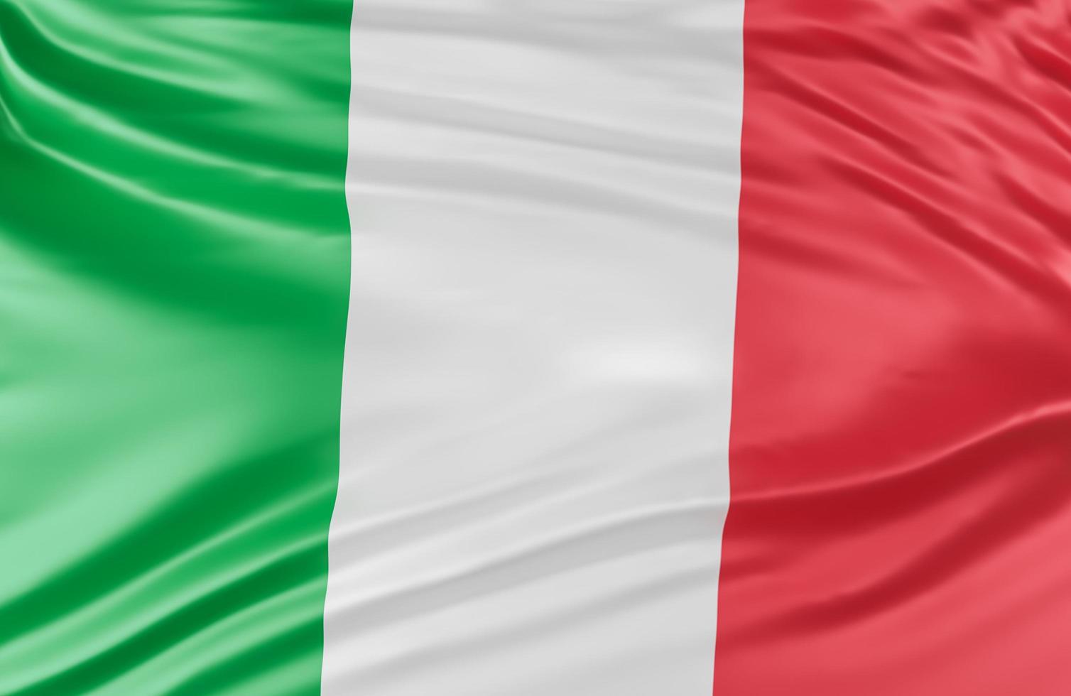 belle vague de drapeau italie gros plan sur fond de bannière avec espace de copie., modèle 3d et illustration. photo