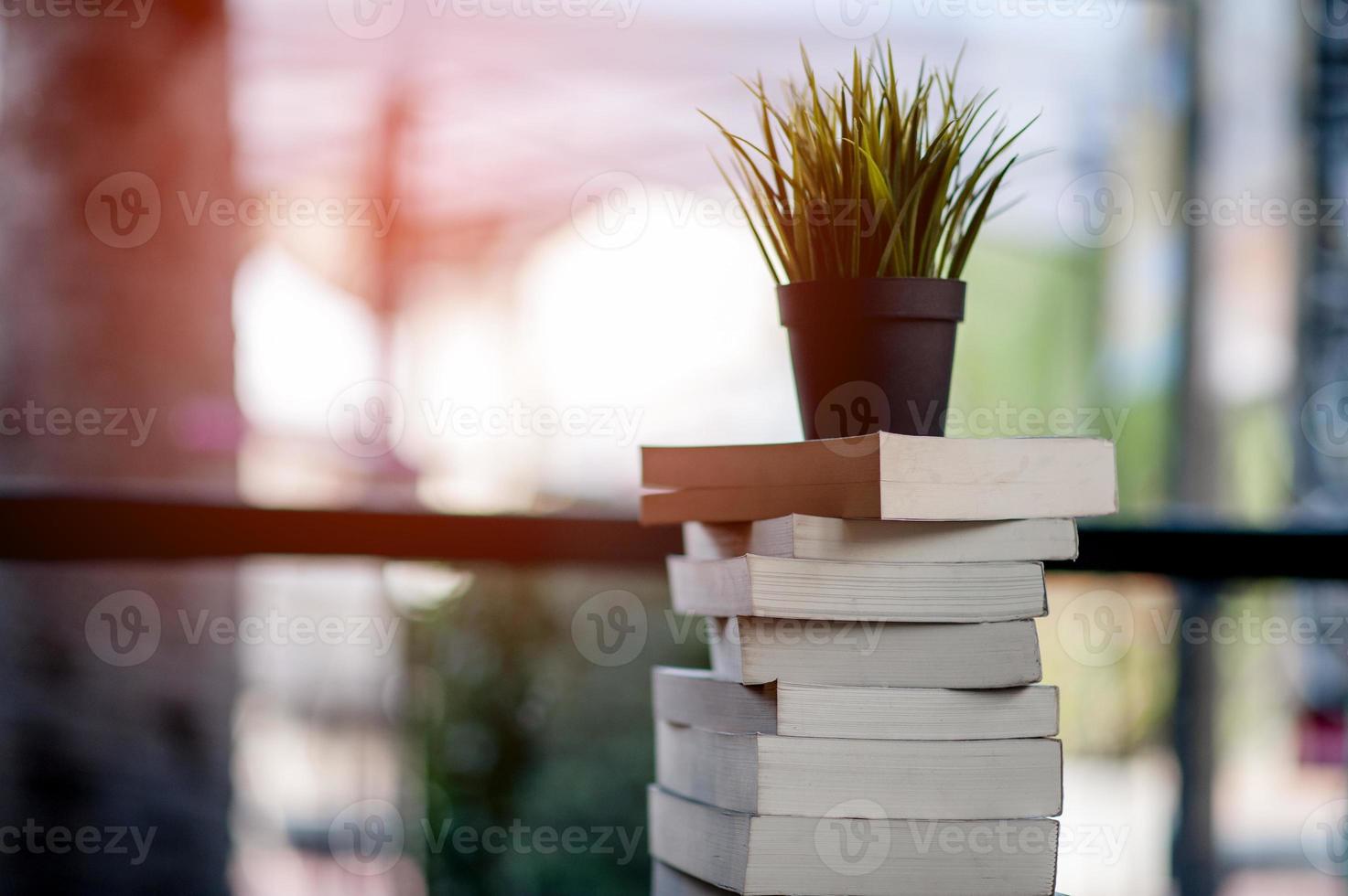 livre placé sur le bureau beaucoup de livres, belles couleurs pour étudier, savoir, éducation - images photo