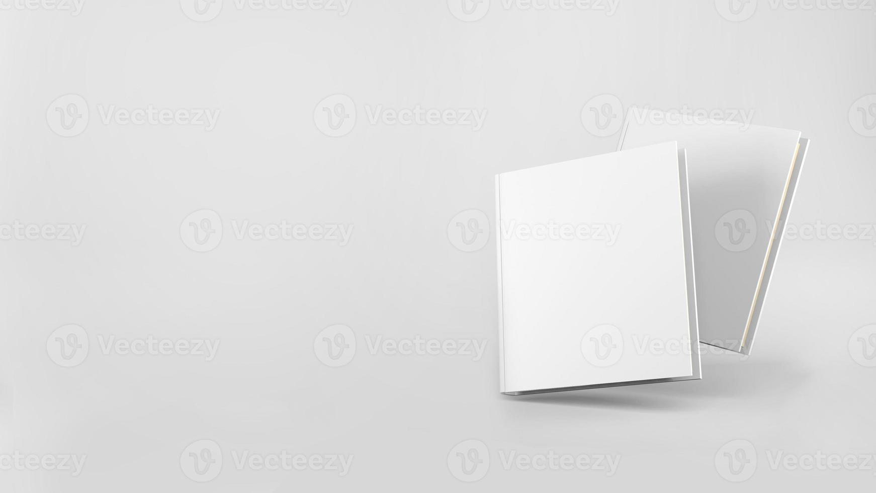 rendu 3d blanc 2 livre à couverture rigide et espace vide pour la scène de maquette photo