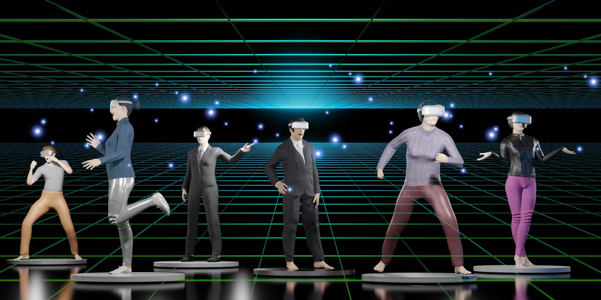 métaverse réseaux sociaux avatars vr lunettes personnes activités social connecter métaverse photo