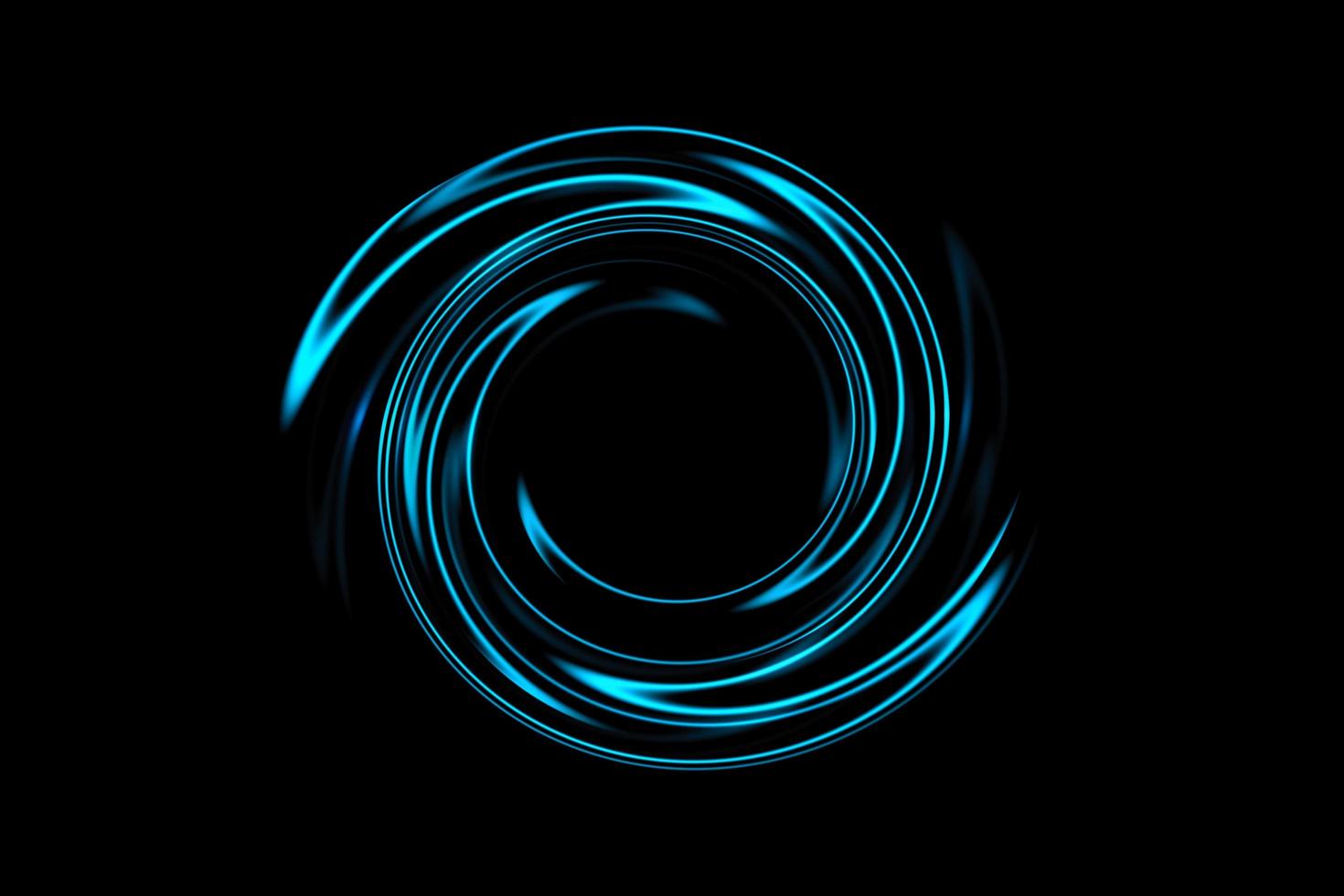 tunnel en spirale abstrait avec rotation de cercle bleu clair sur fond noir photo