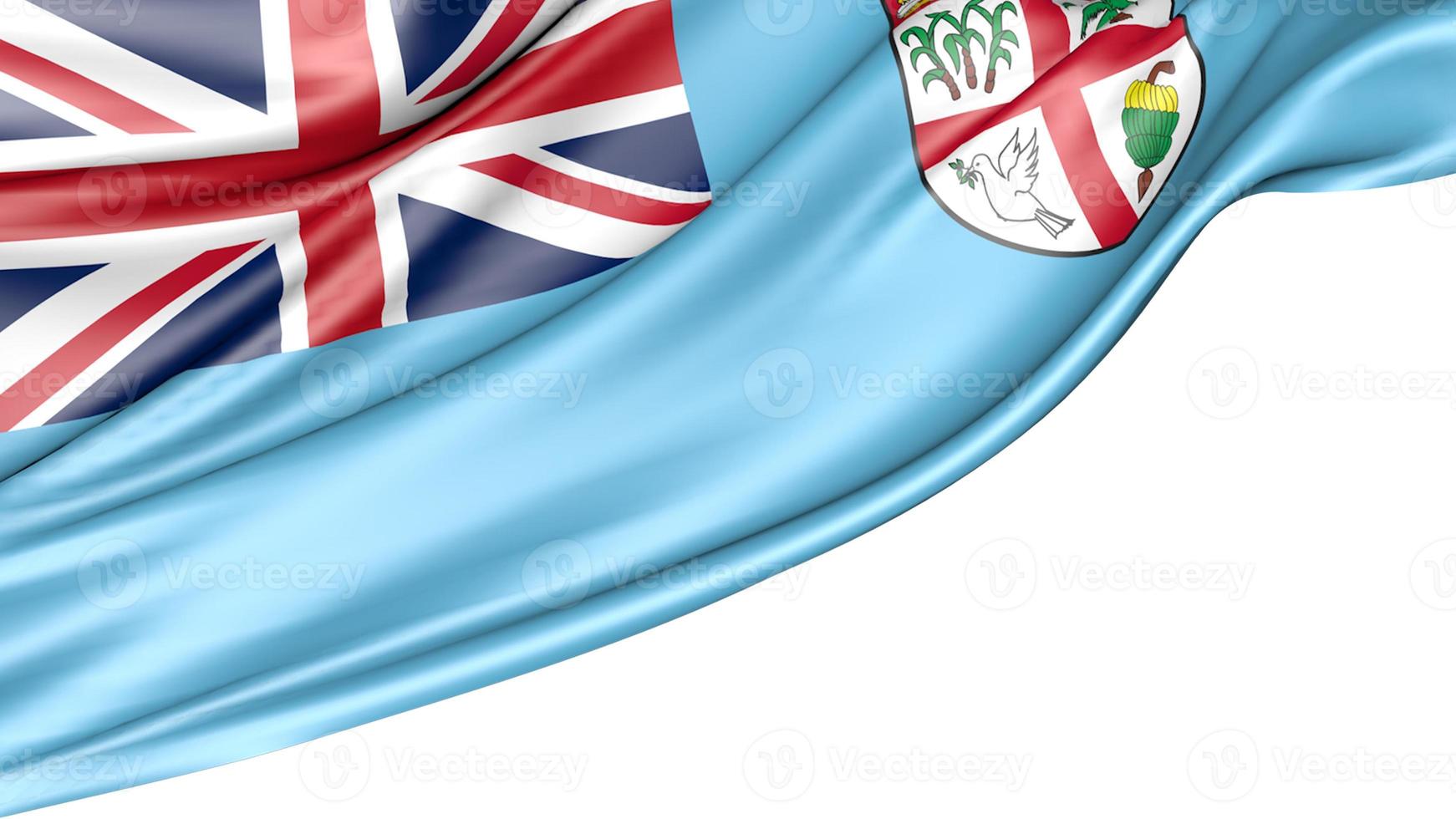 drapeau fidji isolé sur fond blanc, illustration 3d photo