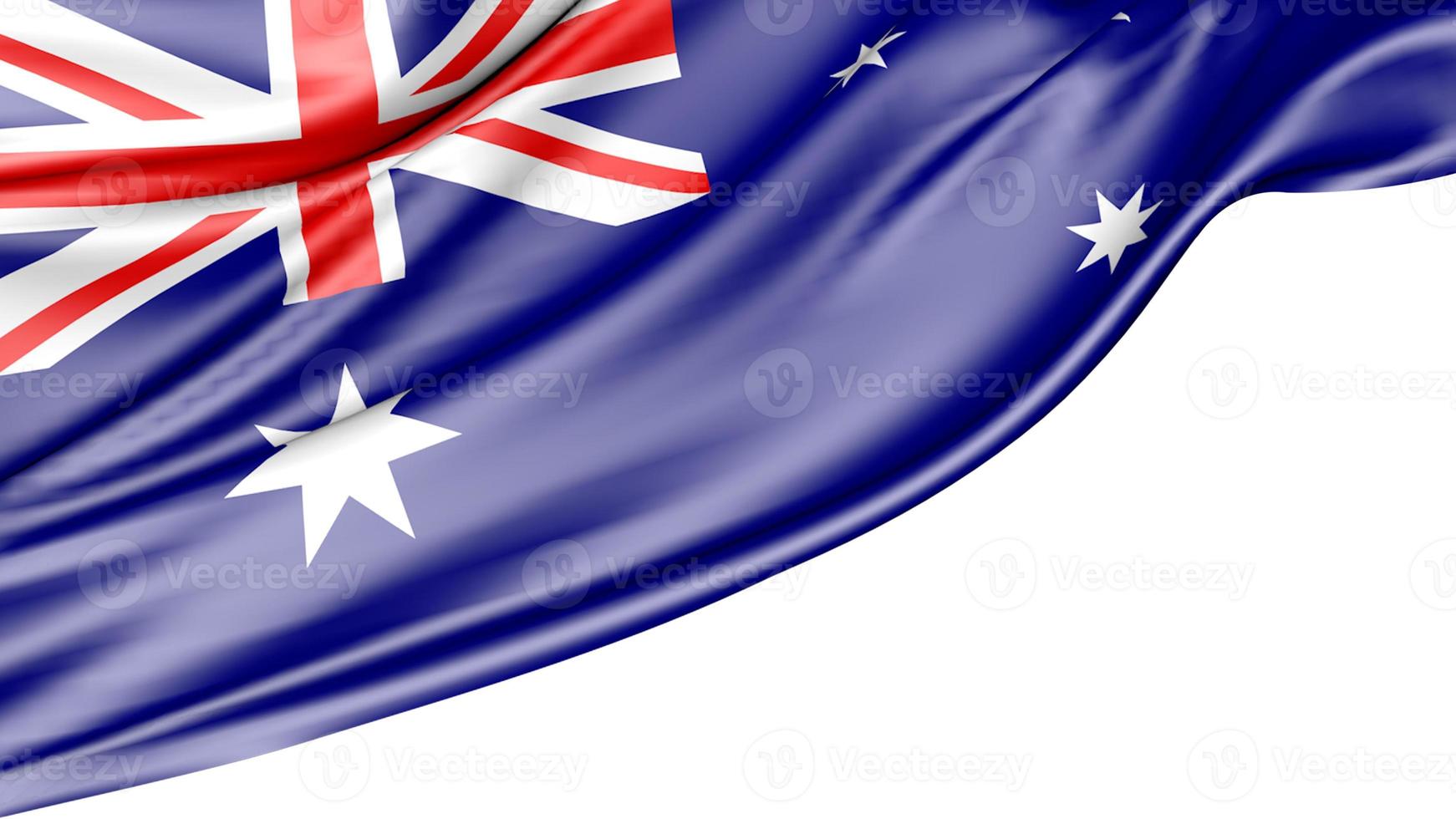 drapeau australien isolé sur fond blanc, illustration 3d photo