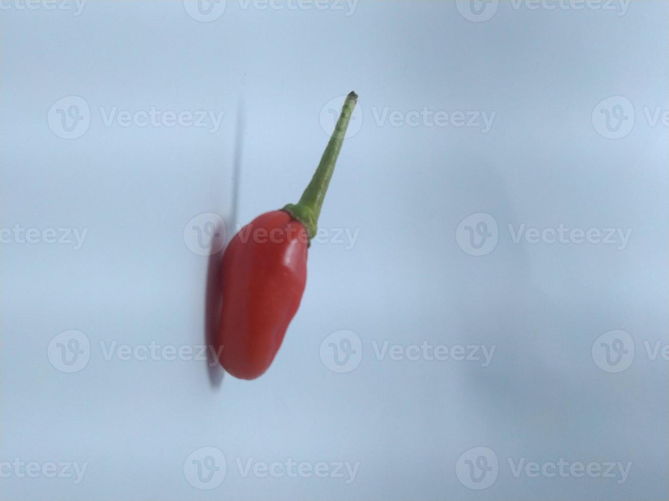 piment rouge est isolé sur fond blanc. photo