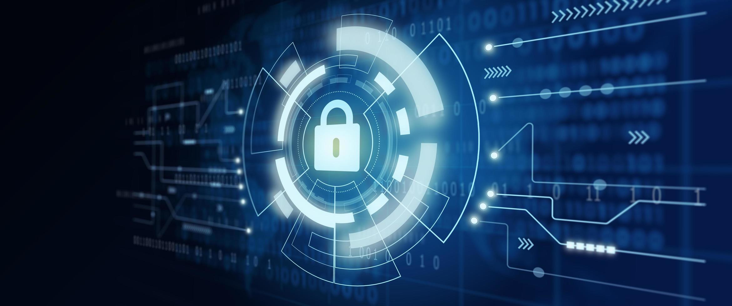 protection des données cyber sécurité confidentialité. concept de technologie internet d'entreprise. photo