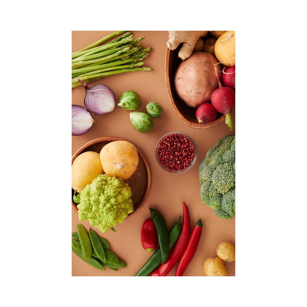 légumes, fruits et légumes pour les soins de santé. photo