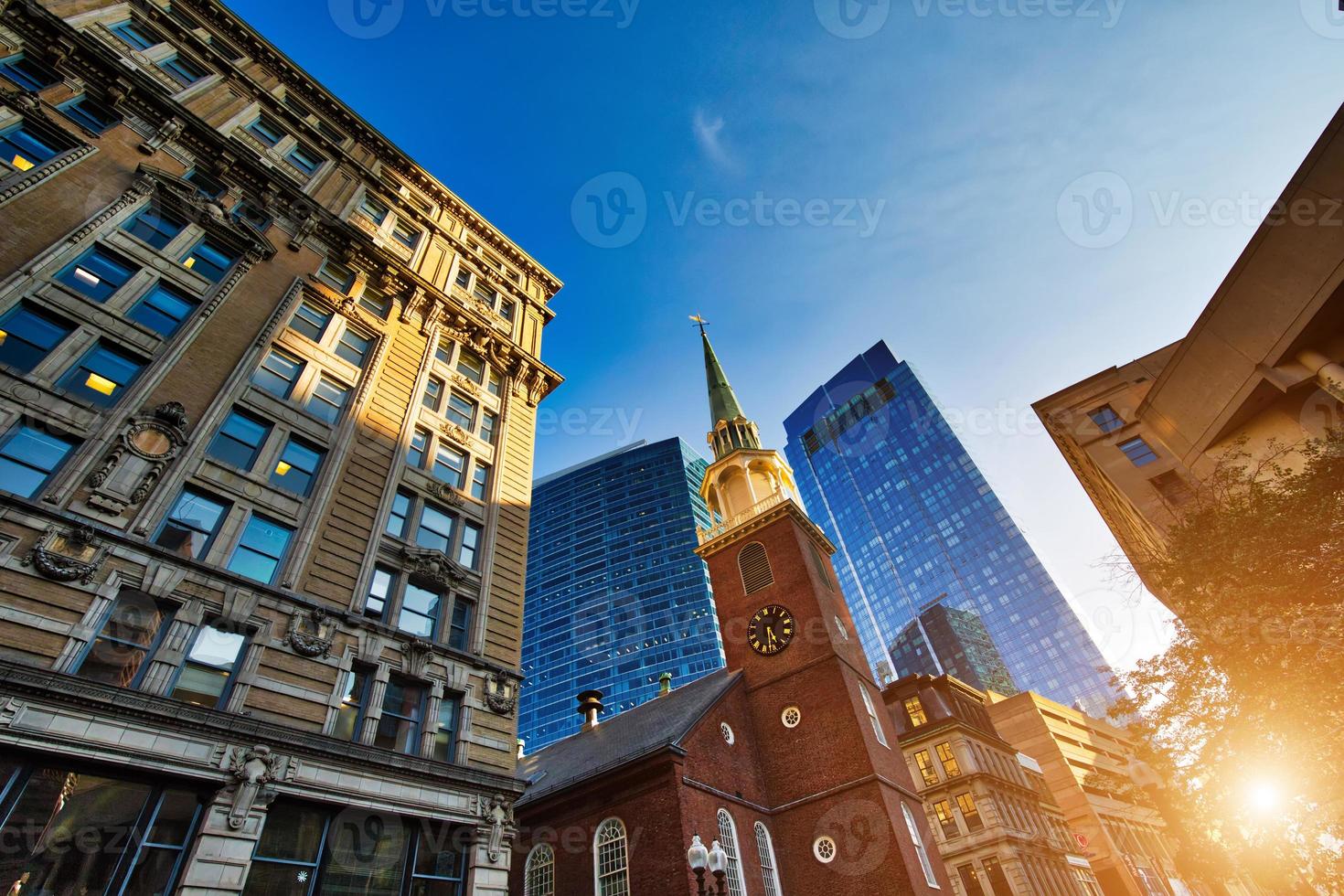 maisons typiques de boston dans le centre historique photo