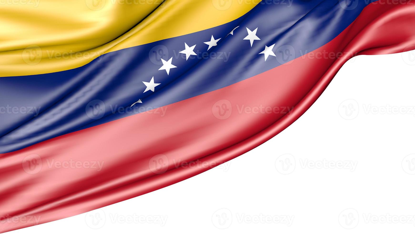 drapeau venezuela isolé sur fond blanc, illustration 3d photo
