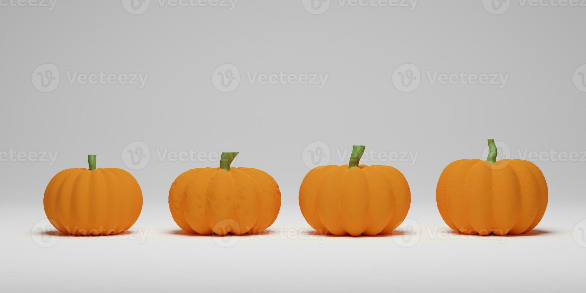 collection de différentes formes de citrouille isolées sur fond blanc. rendu 3d pour halloween de vacances photo