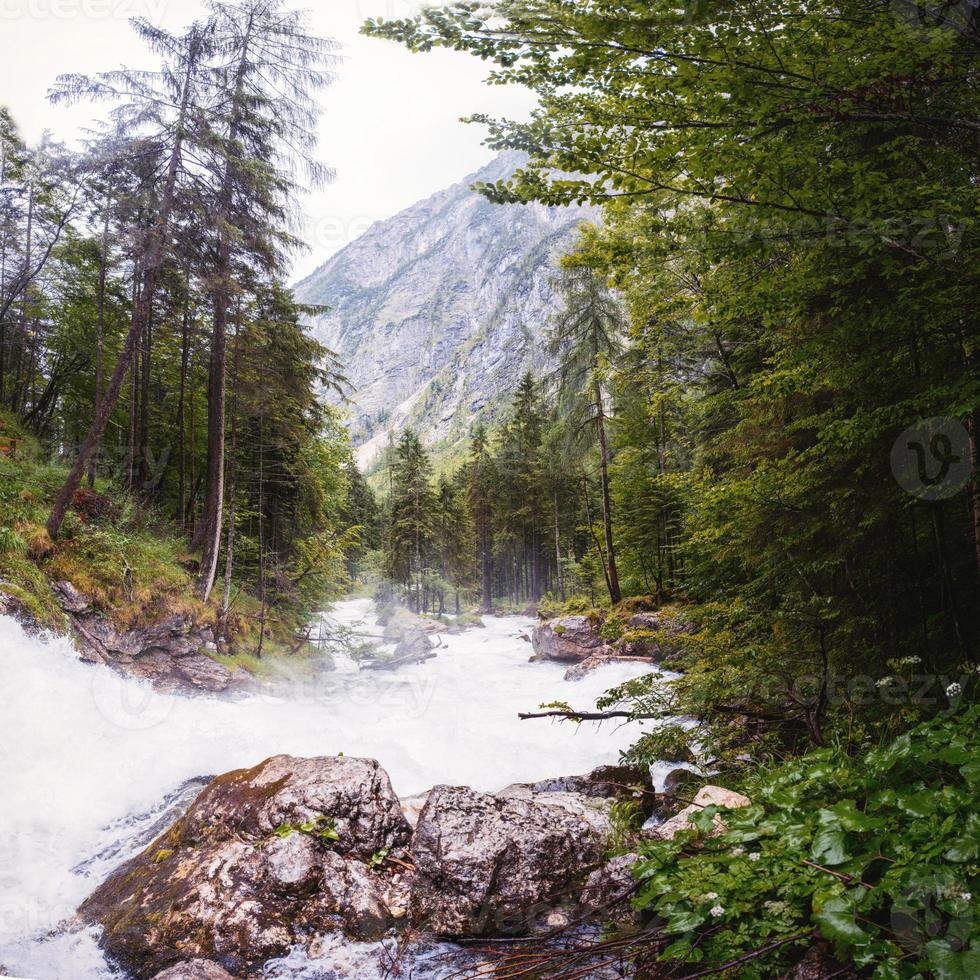 rivière rapide dans les montagnes photo