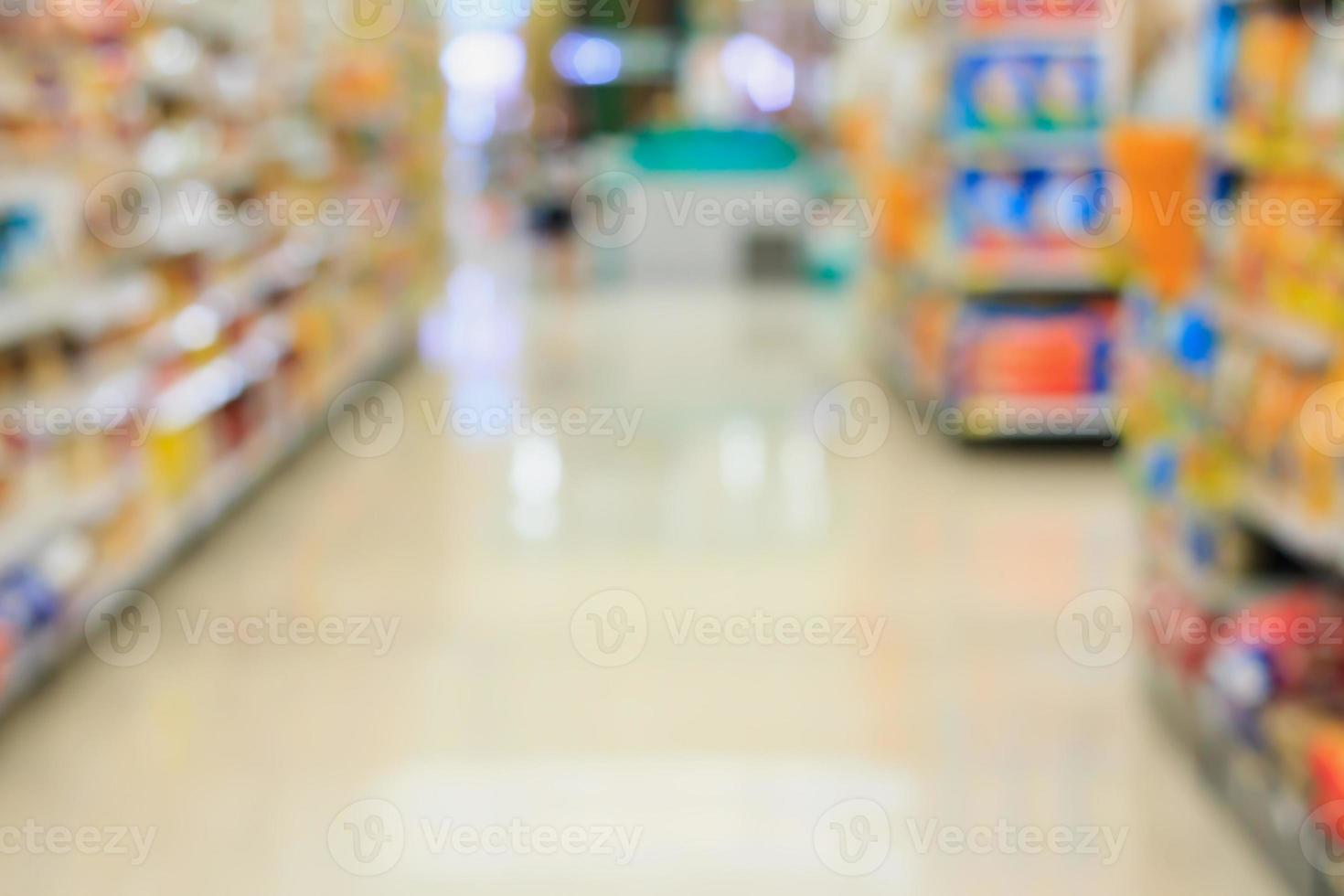 allée de supermarché floue pour le fond photo