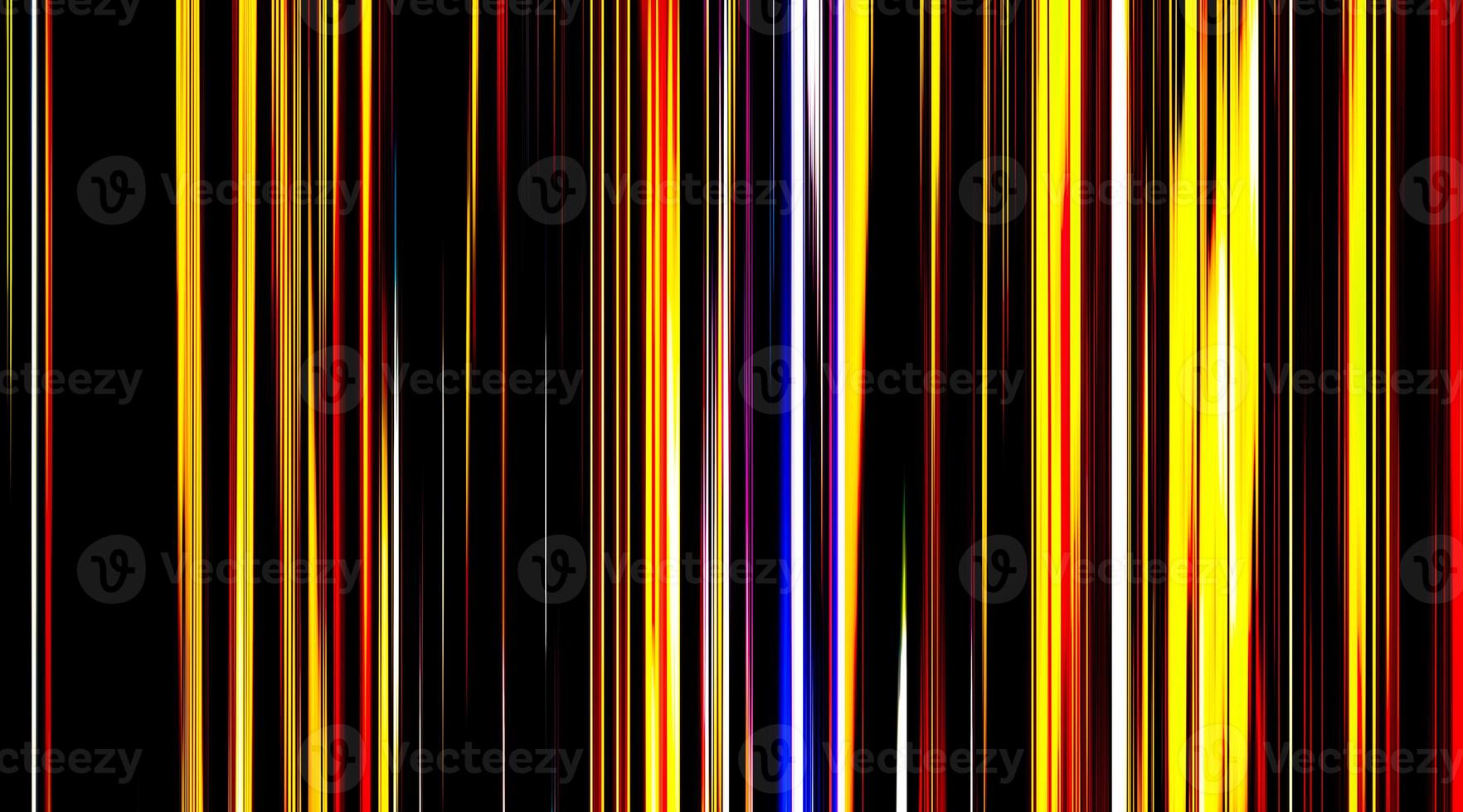 éclats de lumière colorés sur fond noir. fusées éclairantes de l'espace de torsion de dégradé coloré, boucle parfaite. mouvement. stries verticales jaunes, rouges et blanches de lumière qui coule lentement et change. photo