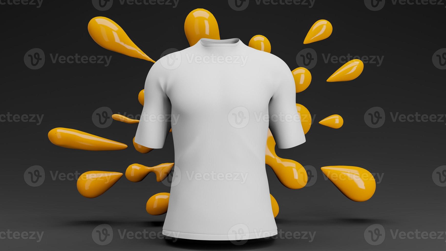 ensemble de maquette de chemise. modèle de t-shirt pour la marque, rendu 3d photo