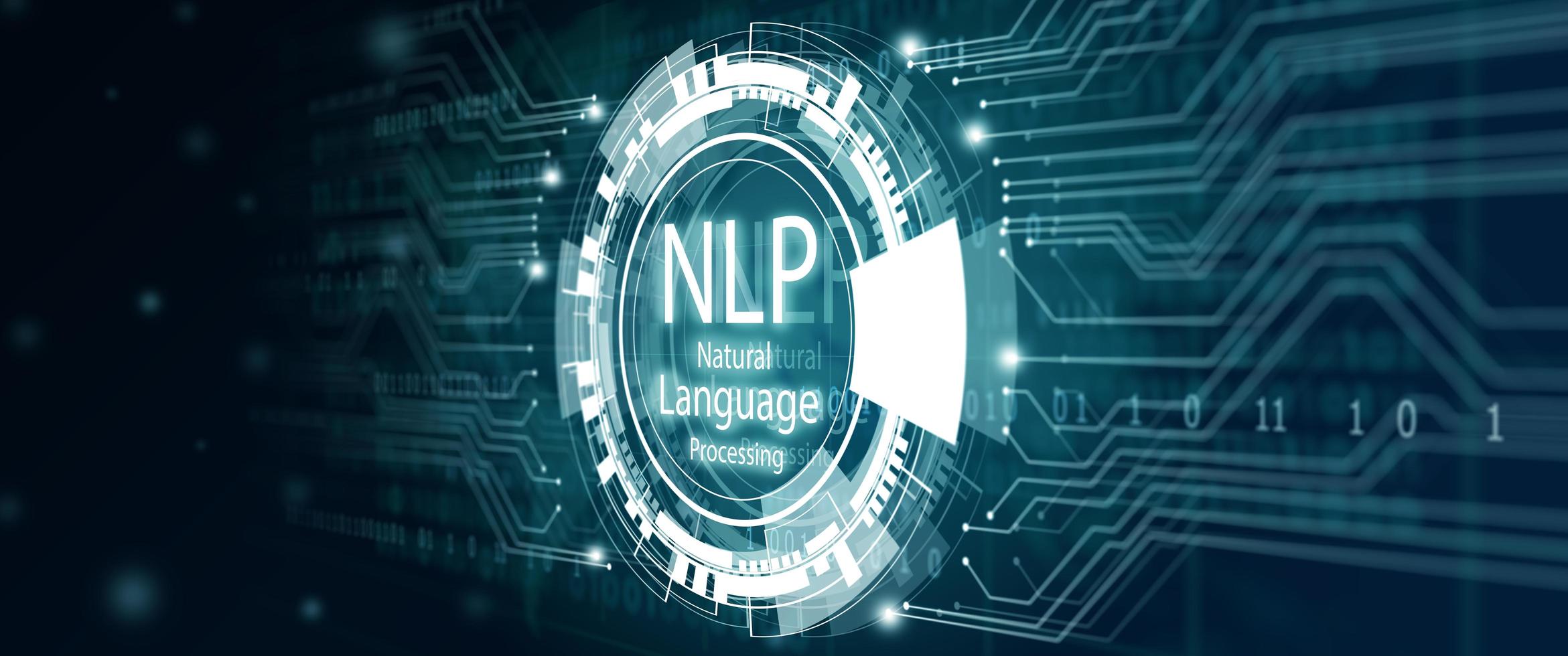 concept de technologie informatique cognitive de traitement du langage naturel pnl. photo