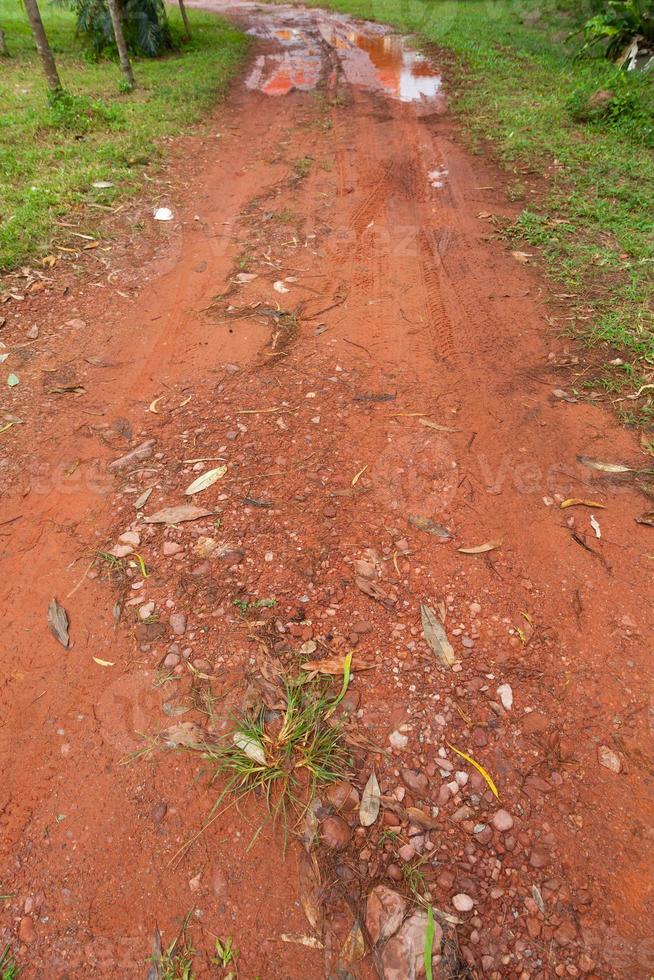 route de boue après la pluie en thaïlande photo