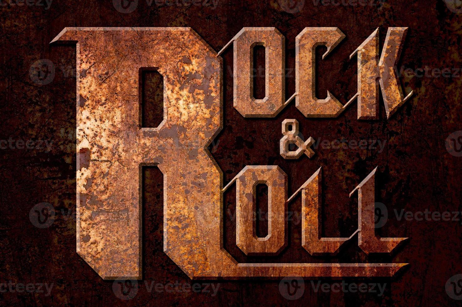 concept rock and roll sur fond de rouille métallique photo