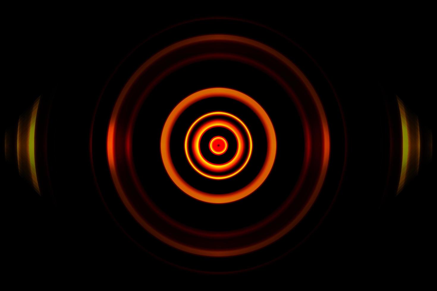 spirale de lumière orange avec signal circulaire, arrière-plan abstrait photo