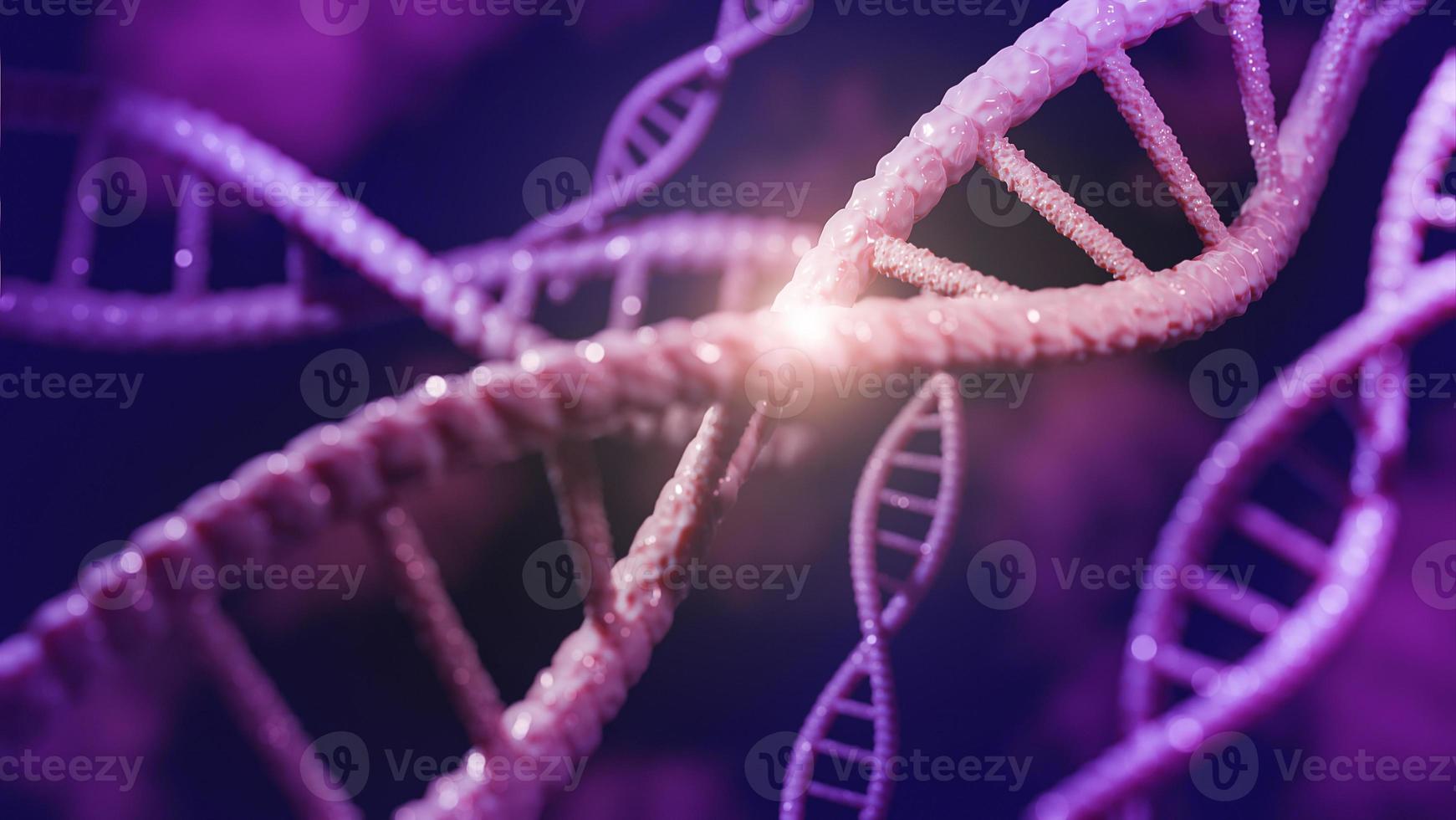 concept de biochimie avec molécule d'adn., modèle 3d et illustration. photo