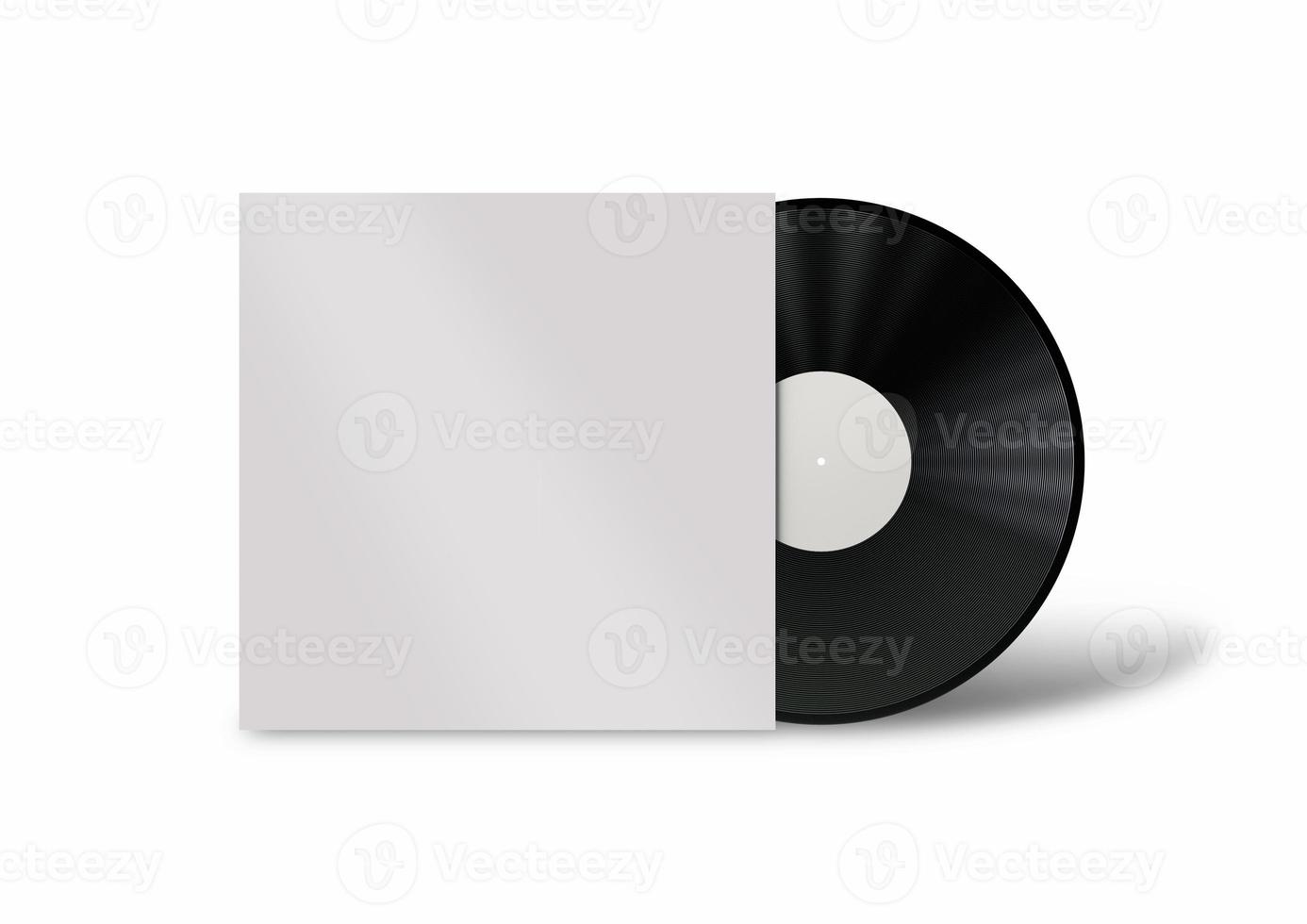 maquette d'un disque vinyle et d'une couverture de rendu 3d photo