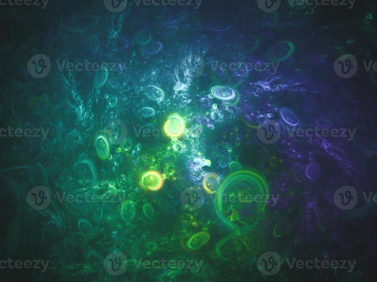 arrière-plan abstrait d'art fractal, évocateur d'astronomie et de nébuleuse. illustration fractale générée par ordinateur art nébuleuse bulles photo