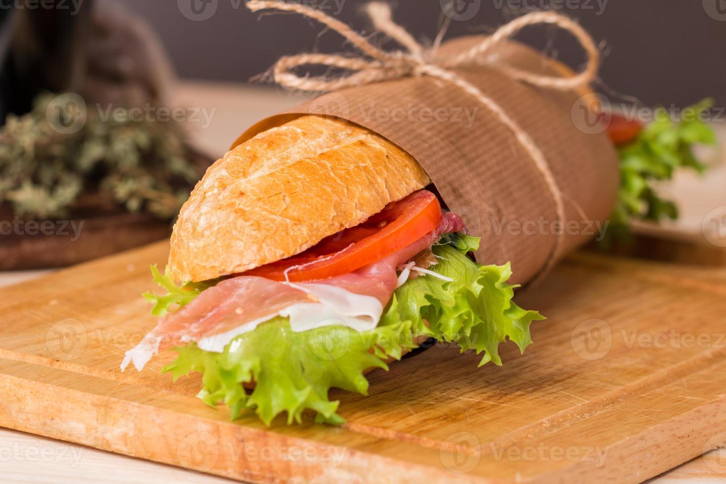 sandwich de baguette fraîche photo