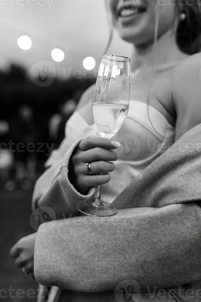 verres de mariage pour le vin et le champagne photo