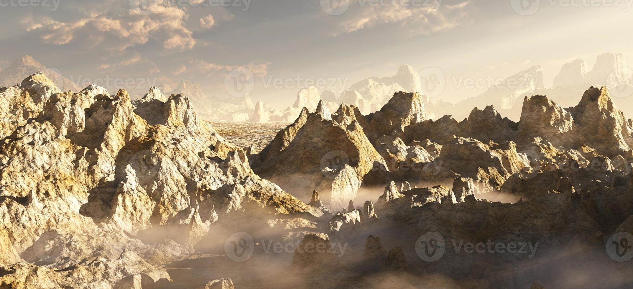 canyon du désert extraterrestre dans les nuages photo
