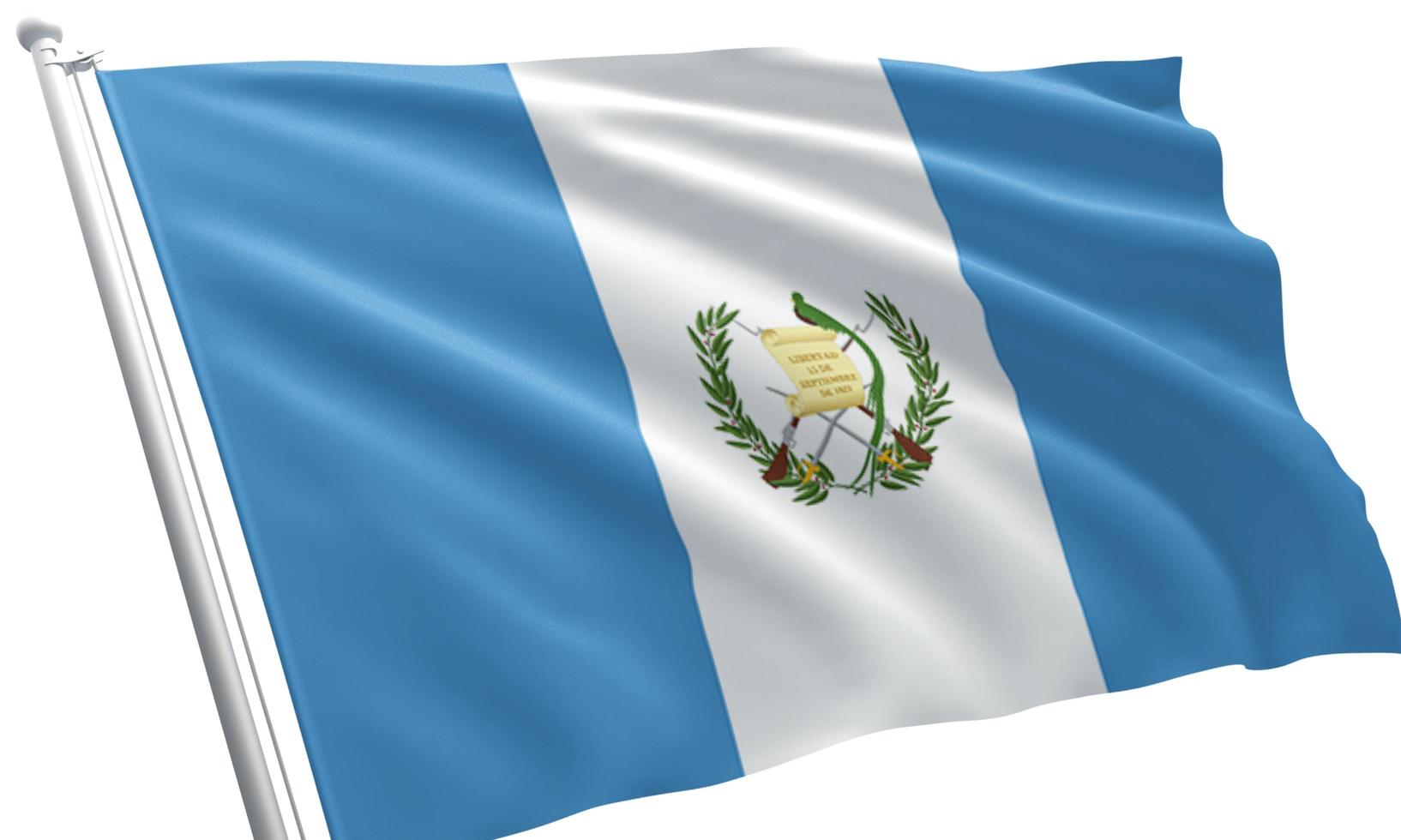 gros plan agitant le drapeau du guatemala photo