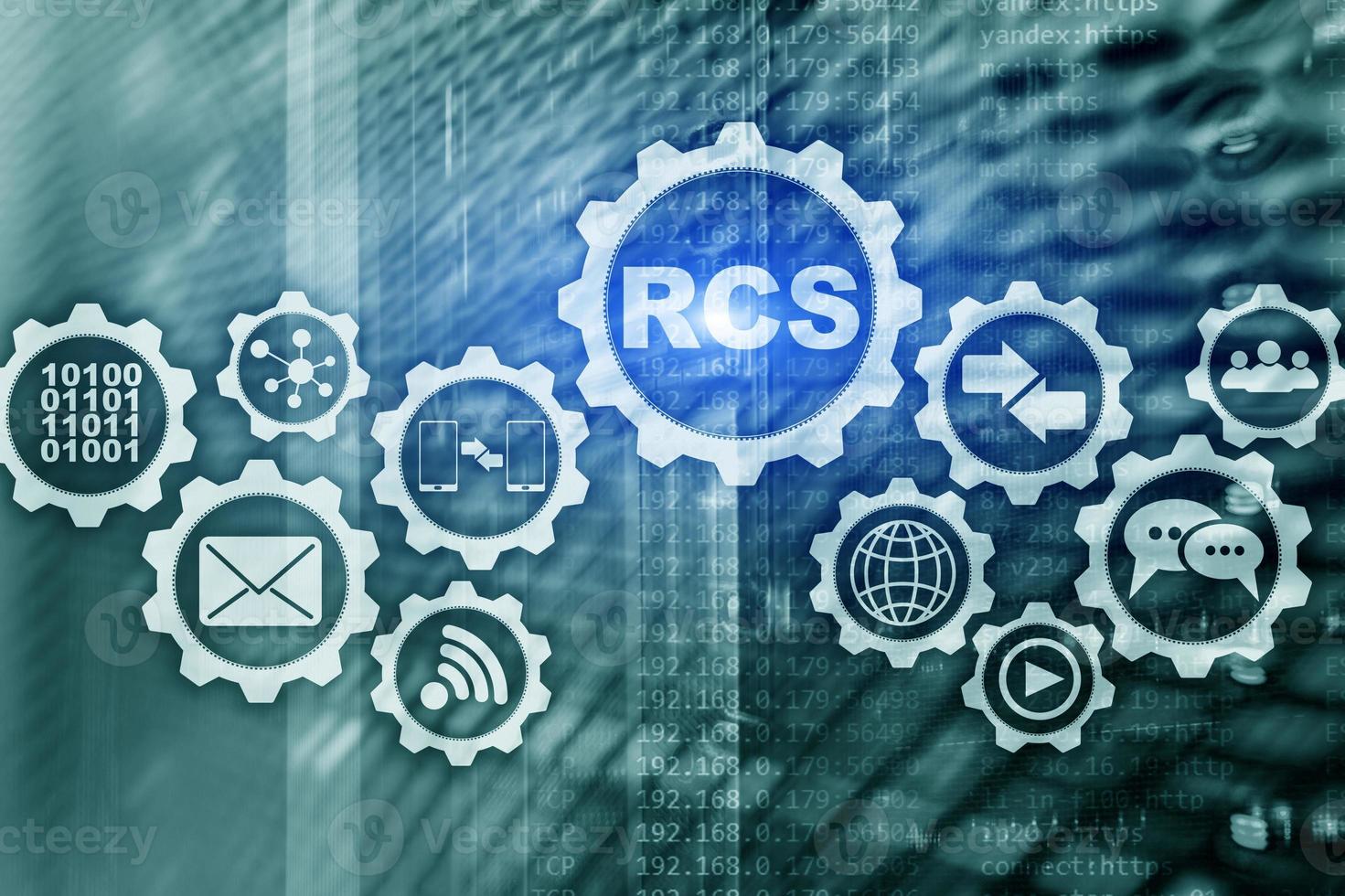 rcs. services de communication riches. protocole de communication. concept technologique photo