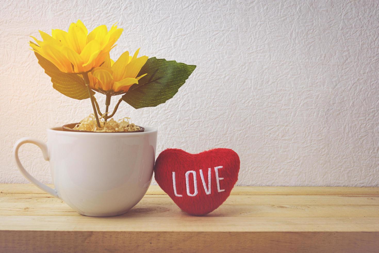 tournesol dans une tasse blanche photo