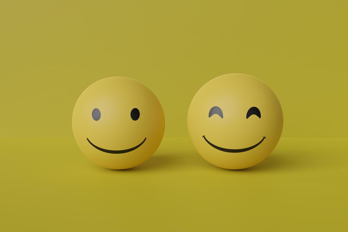 sourire emoji avec fond jaune rendu 3d photo