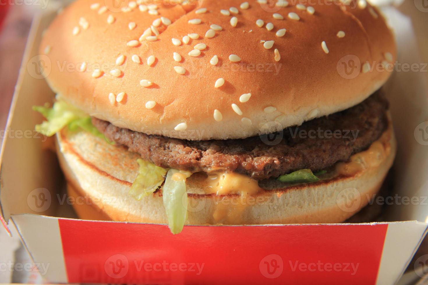 hamburger dans une boîte en carton photo