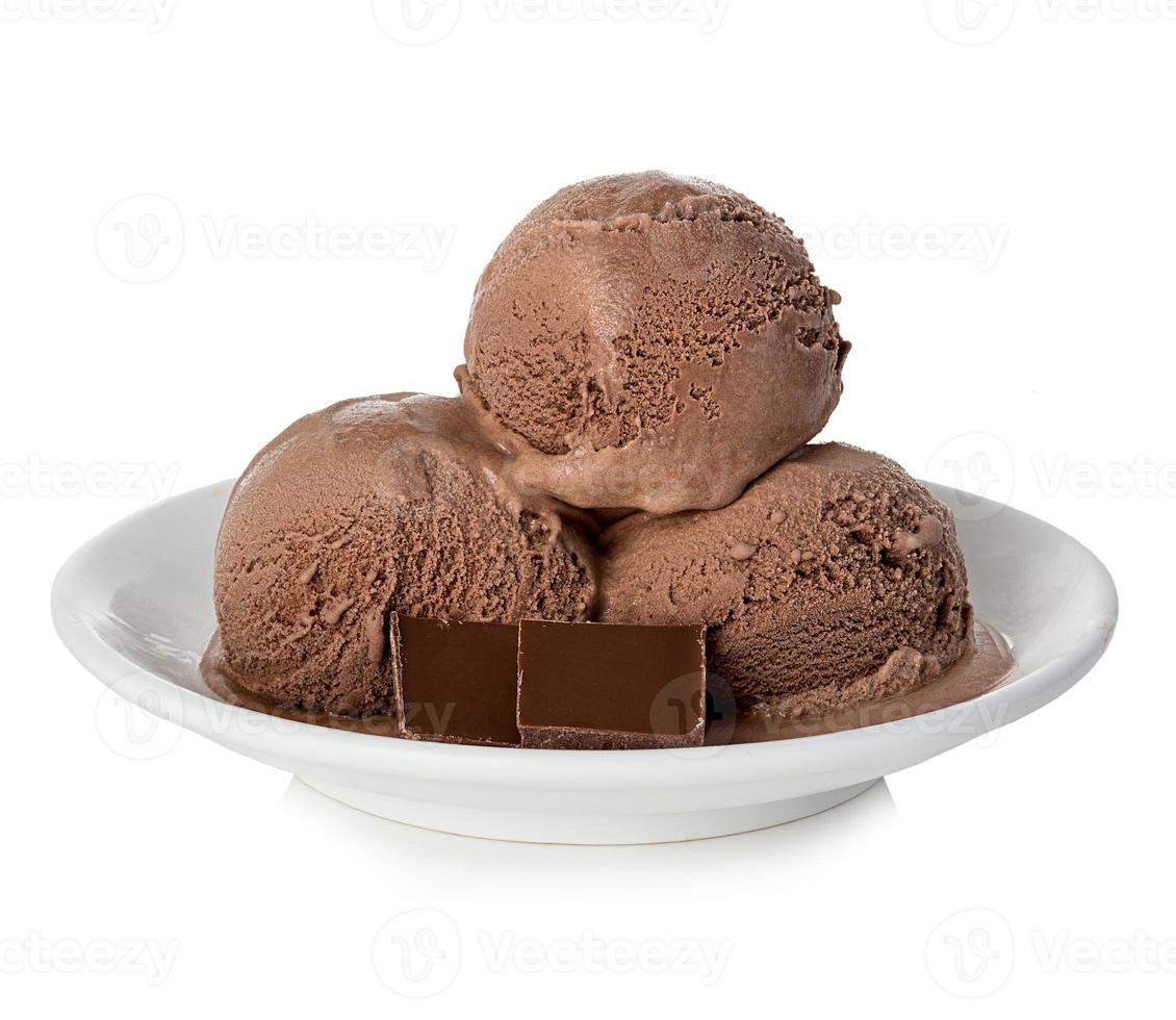 glace au chocolat isolé photo