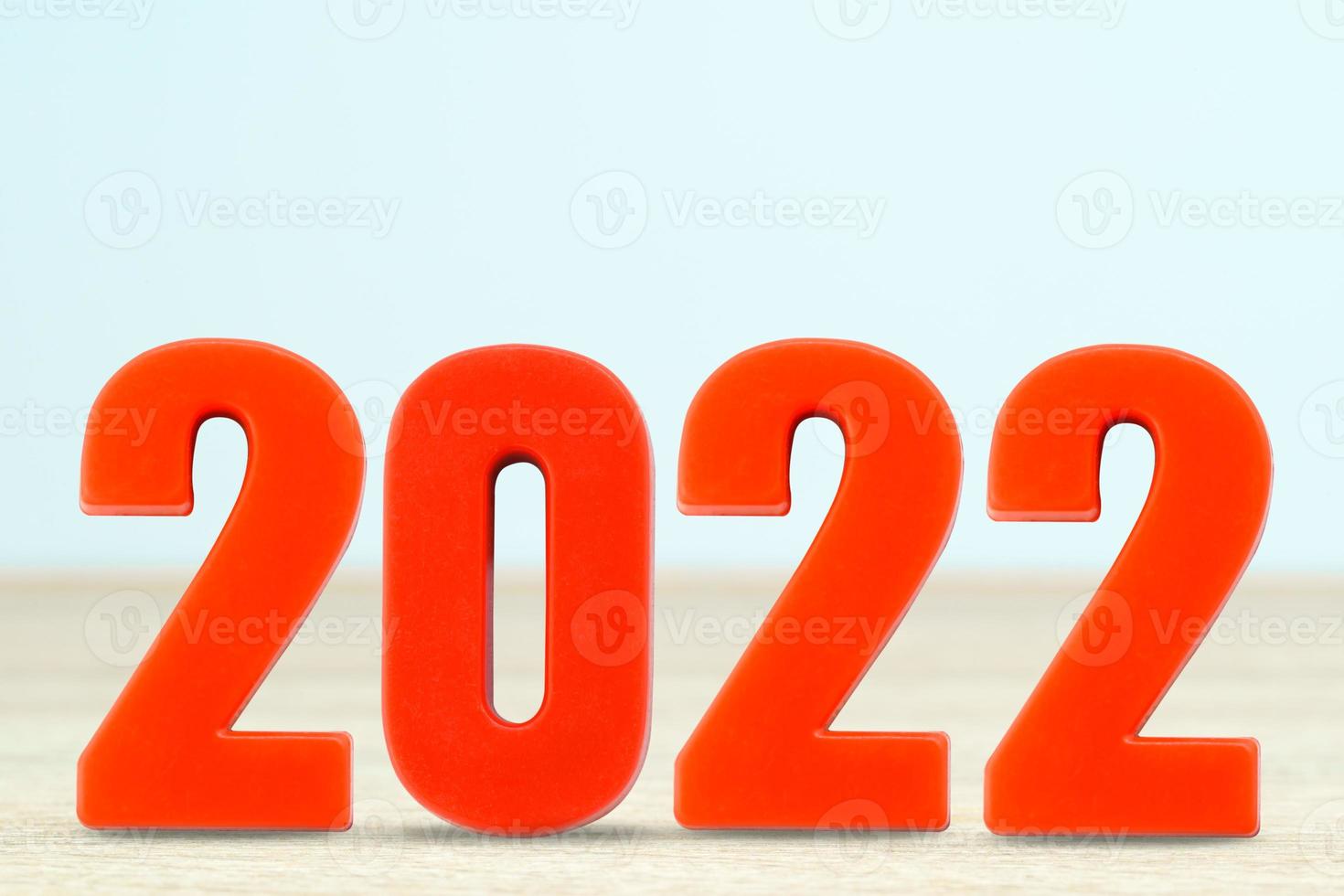 photo d'un numéro 2022 en plastique rouge nouvel an