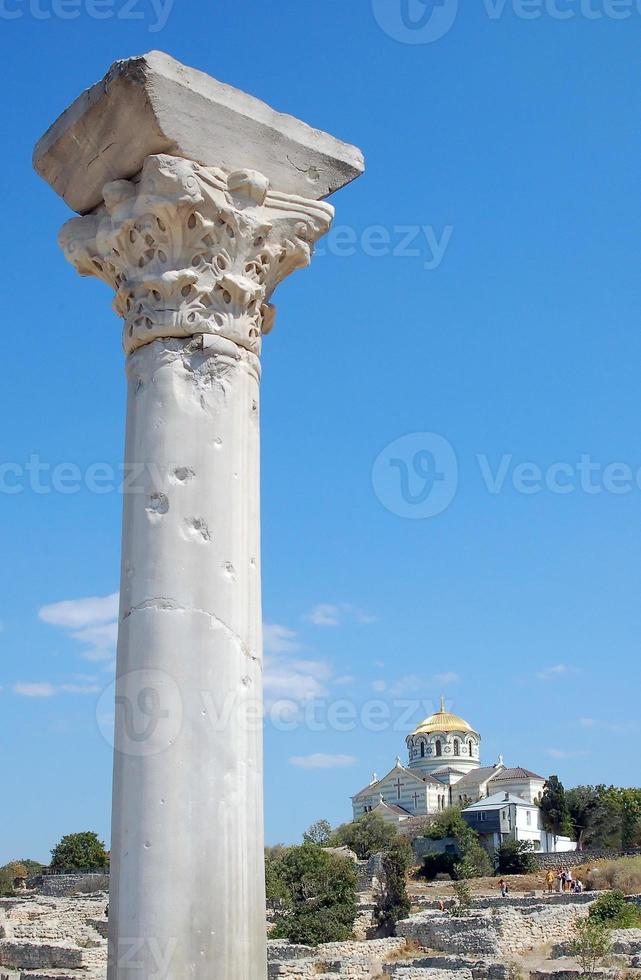 pilier de colonne blanche photo