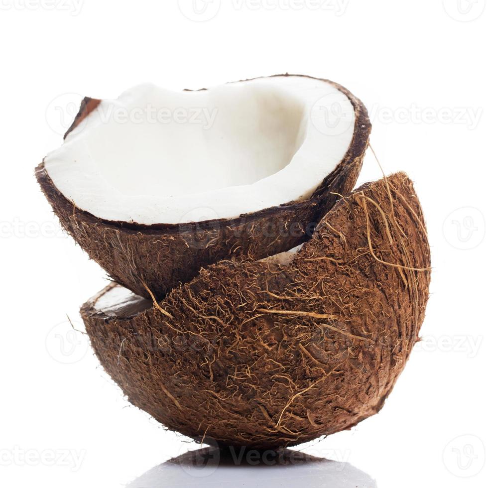 noix de coco sur fond blanc photo