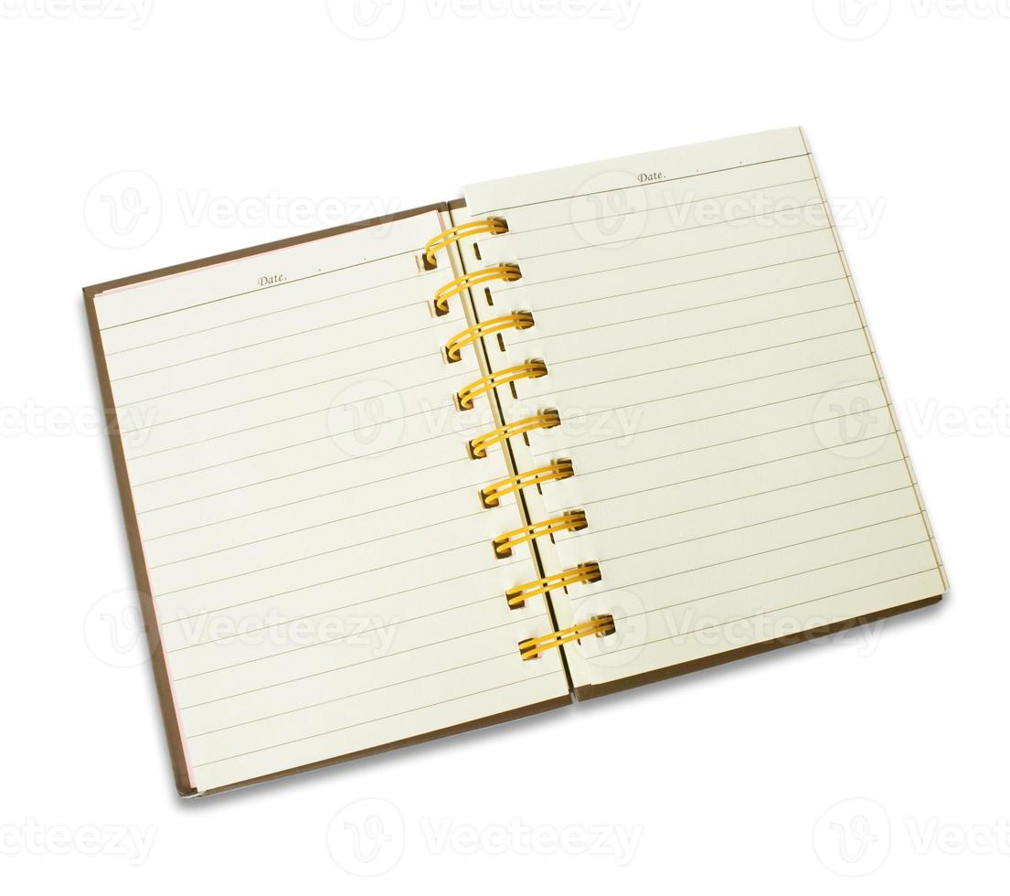 cahier ouvert sur blanc photo