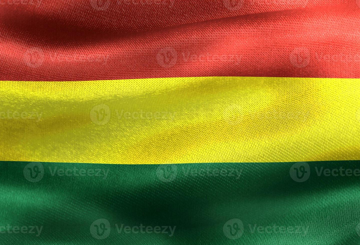drapeau de la bolivie - drapeau en tissu ondulant réaliste photo