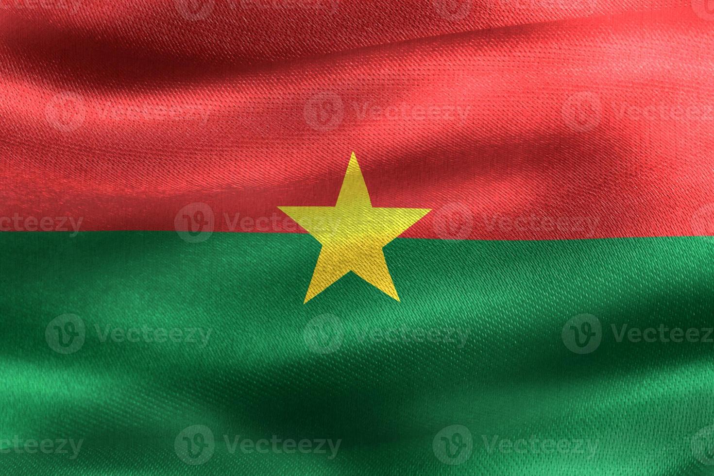 drapeau du burkina faso - drapeau en tissu ondulant réaliste photo