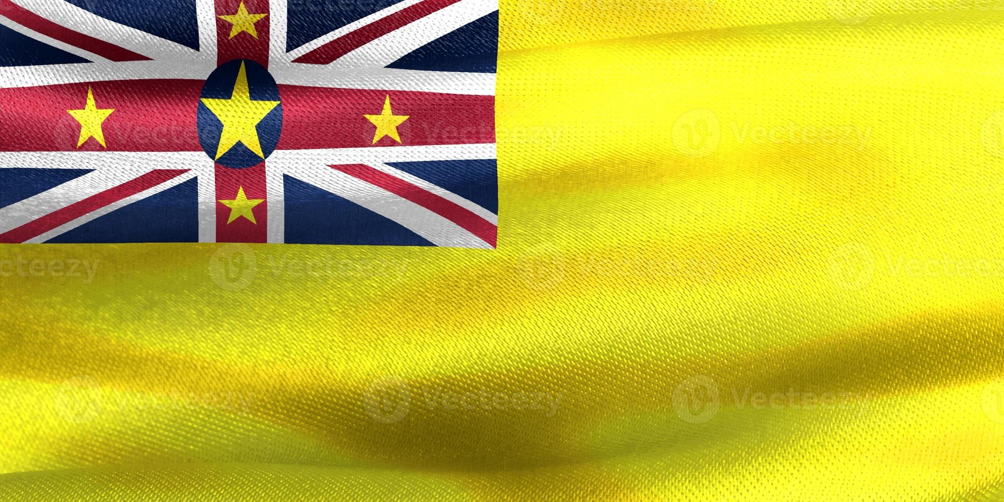 3d-illustration of a niue flag - drapeau de tissu ondulant réaliste photo