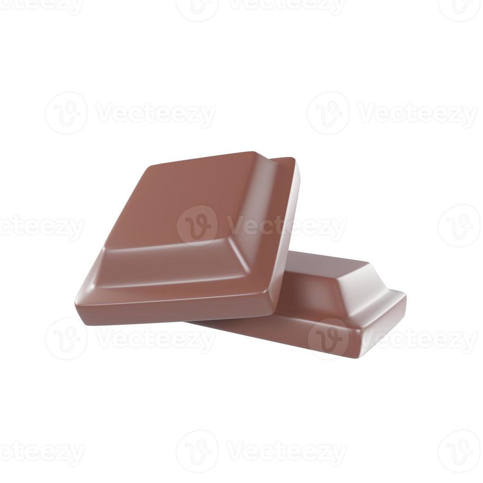 barre de chocolat. les bonbons au cacao aident à se détendre en mangeant. rendu 3D. photo